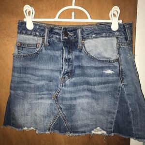 Denim Distressed Skirt